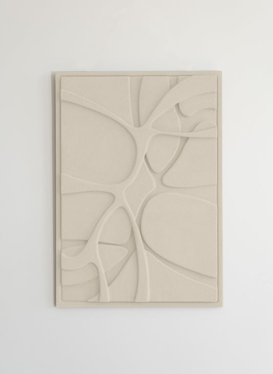 Handcrafted EARTH Relief - non-toxic clay plaster wall art symbolizing strength and stability.