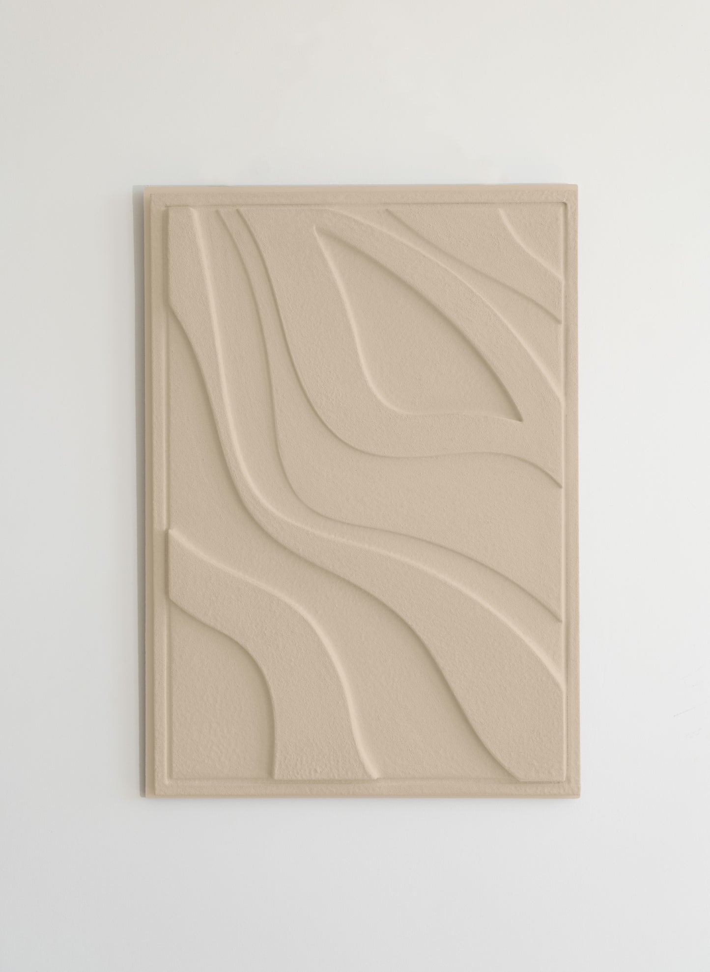 Handcrafted Relief - WATER - eco-friendly clay plaster sculpture symbolizing life and renewal.