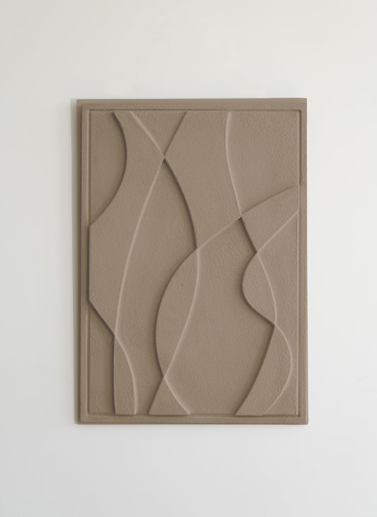 Handcrafted Clay Plaster Relief - FIRE - sustainable painting symbolizing passion and transformation.